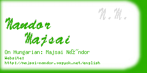 nandor majsai business card
